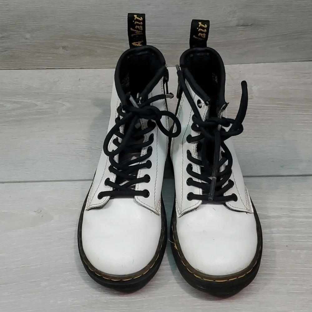 Doc Dr.Martens Zaval J Kids Ankle Leather Lace Up Boots shoes sz US12